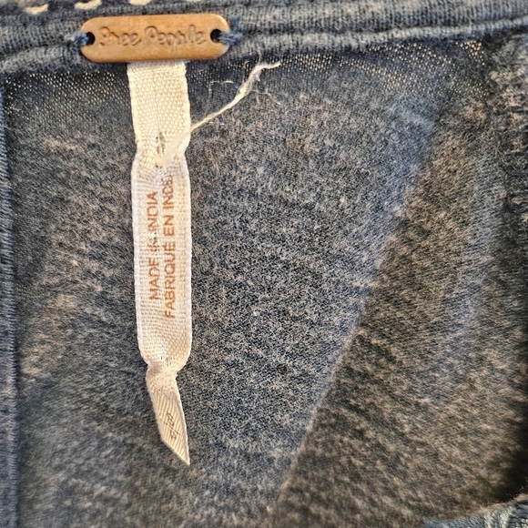 Free People Blue Contrast Fabric Tunic Drsss Womens - Picture 4 of 5